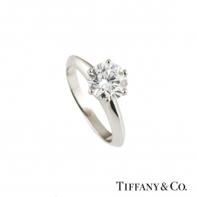 Tiffany & Co. Diamond Setting Platinum Band Ring 1.01ct D/VS1